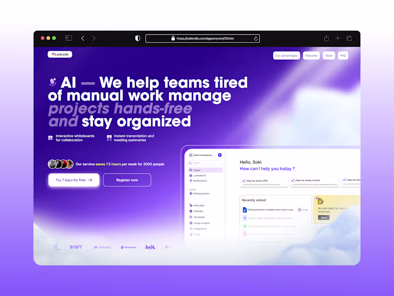Cover image for Laskade® - Ai / SaaS  redesign website UI/UX platform
