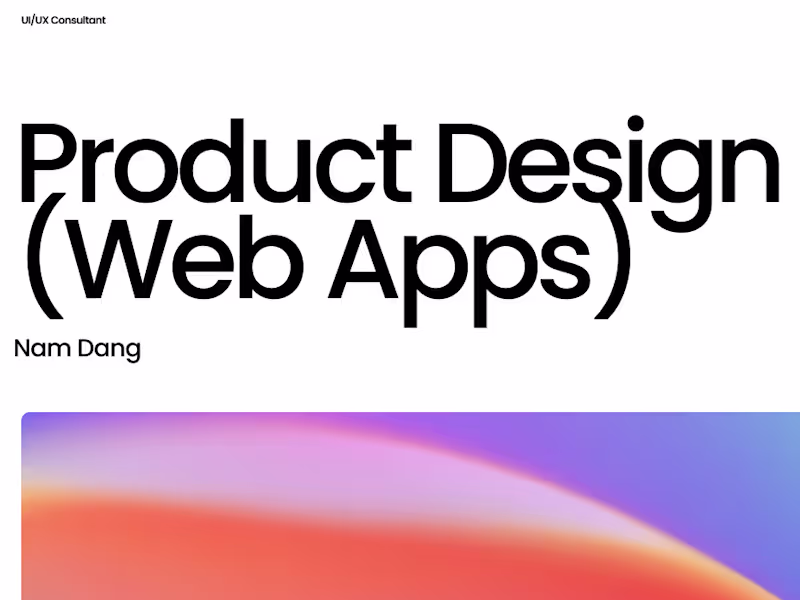 Cover image for Product Design (Web Apps)