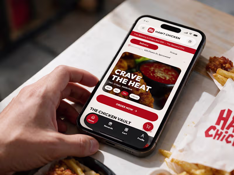 Cover image for Hawt Chicken — Food Ordering App & Brand Identity