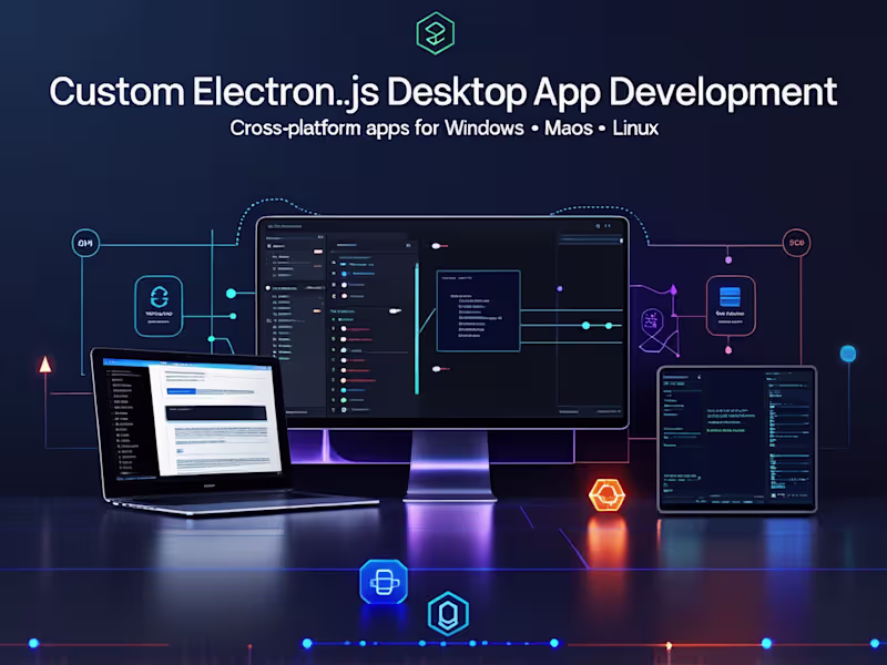 Cover image for Electron.js Desktop App Development for Windows, macOS & Linux