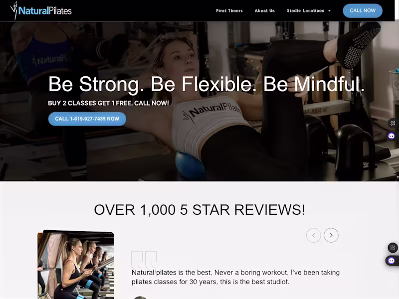 Cover image for Natural Pilates – Landing Page Design (WordPress) Designed a...
