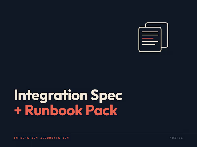 Cover image for Integration Specification + Runbook Package