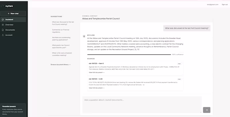 Cover image for AI Document Search for UK Parish Councils