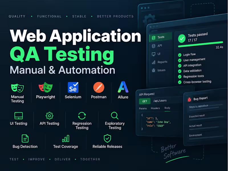Cover image for Web Application QA Testing - Manual & Automation