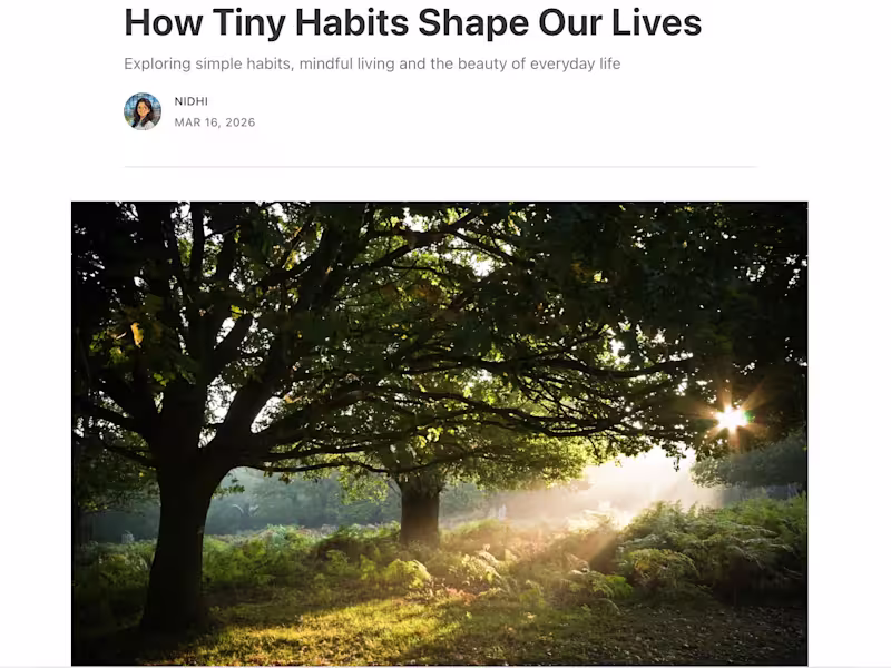 Cover image for ✨ The Beauty of Small Changes: How Tiny Habits Shape Our Lives
