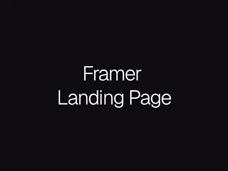 Cover image for Framer Landing Page Design