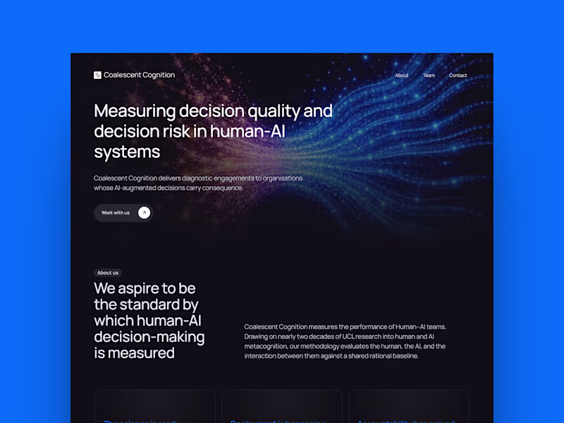 Cover image for Coalescent Cognition — Framer Website Redesign