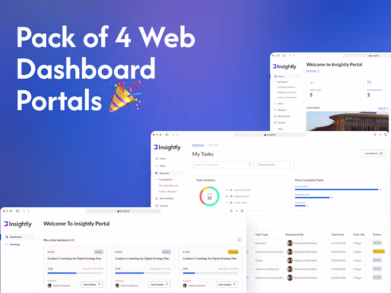 Cover image for Web Dashboard Portals Pack 🚀