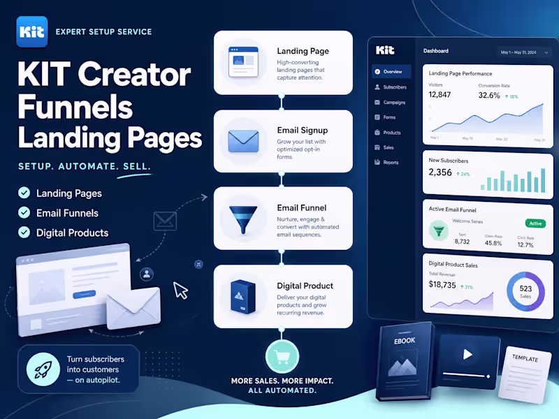 Cover image for Kit Creator Setup, Landing Pages & Email Funnels