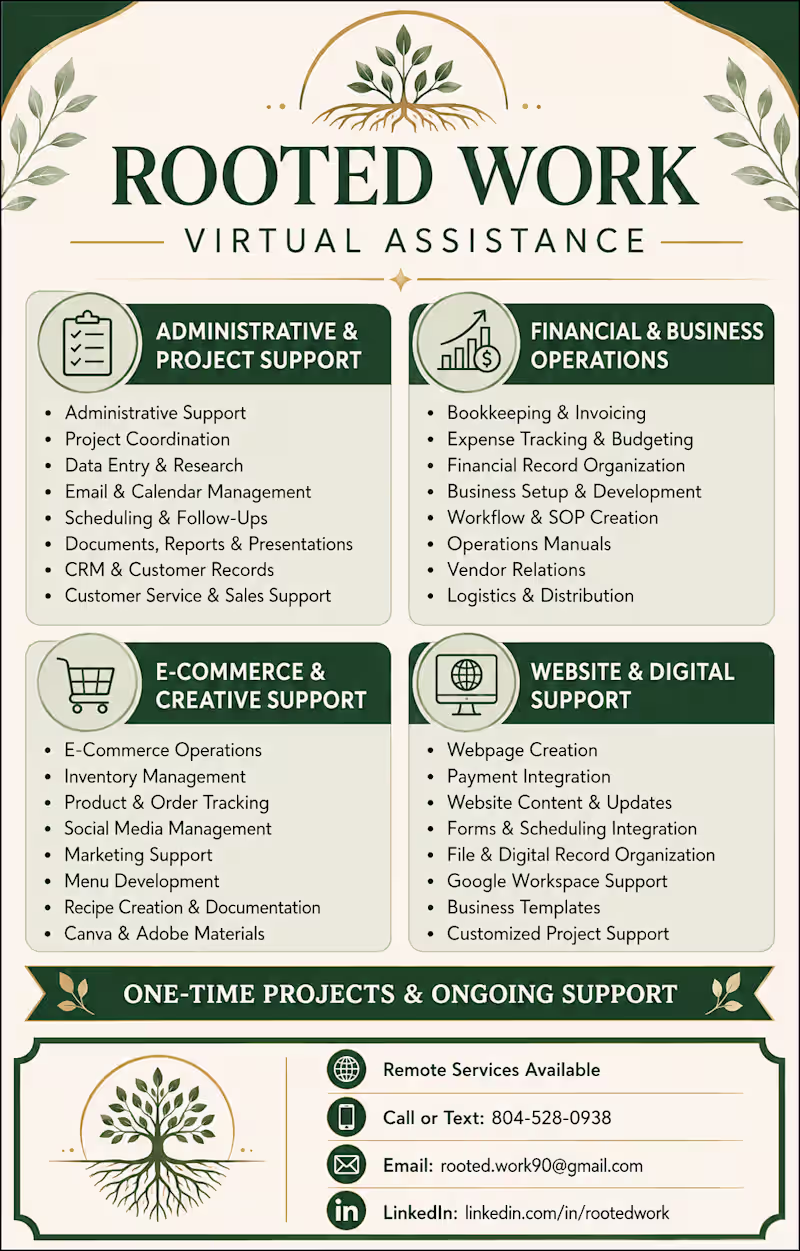 Cover image for Rooted Work Services