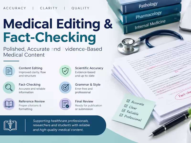 Cover image for Medical Editing & Fact-checking 