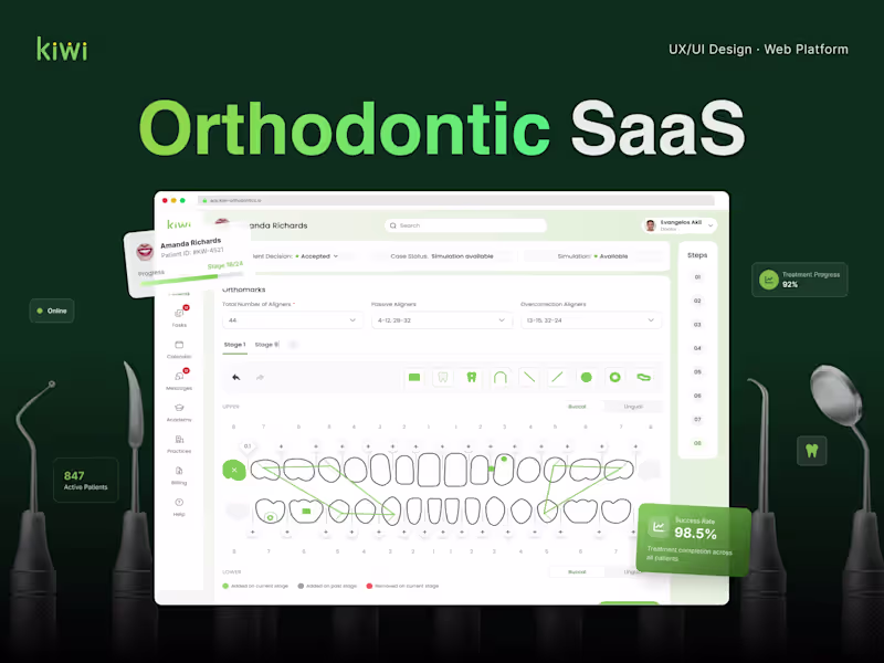 Cover image for UX/UI Design for Orthodontic SaaS, Web Platform Design