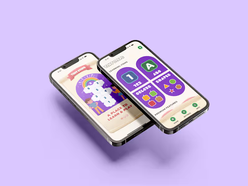 Cover image for Tiny Steps Learning App UI/UX & Product Design