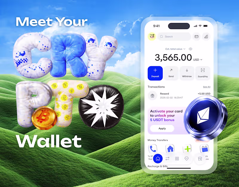 Cover image for Crypto Wallet - UX/UI