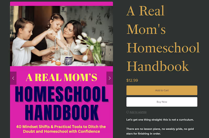 Cover image for A Real Mom's Homeschool - Website and Digital Products