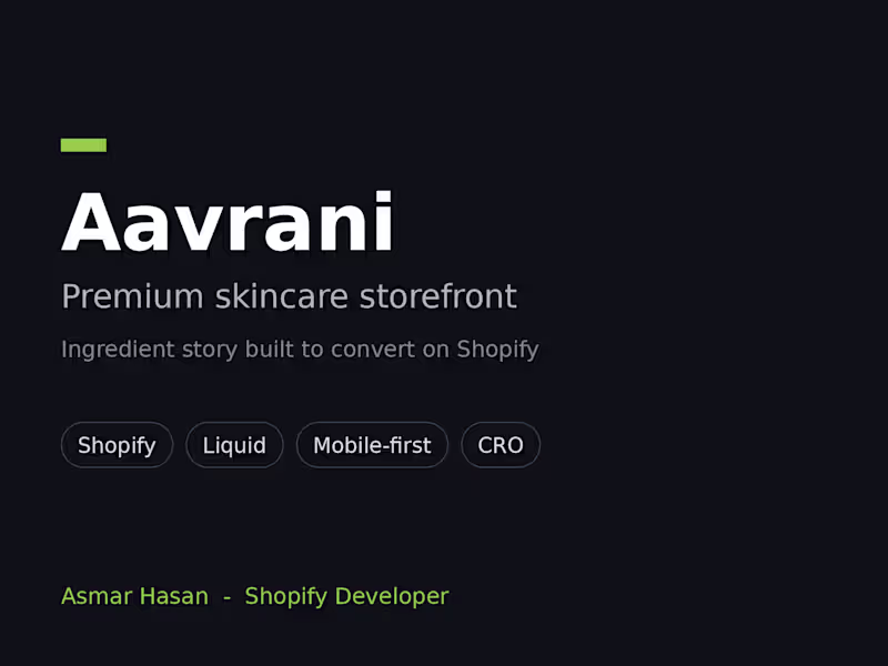 Cover image for Aavrani - Premium Skincare Shopify Storefront