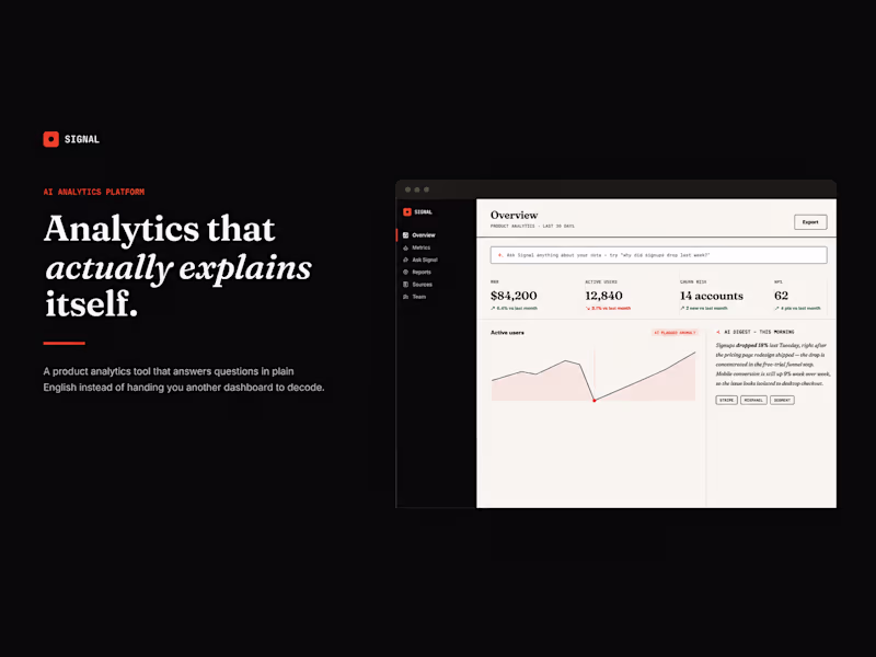 Cover image for Signal — AI Product Analytics