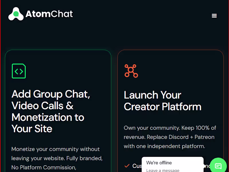 Cover image for AtomChat Real-Time Communication Platform Development