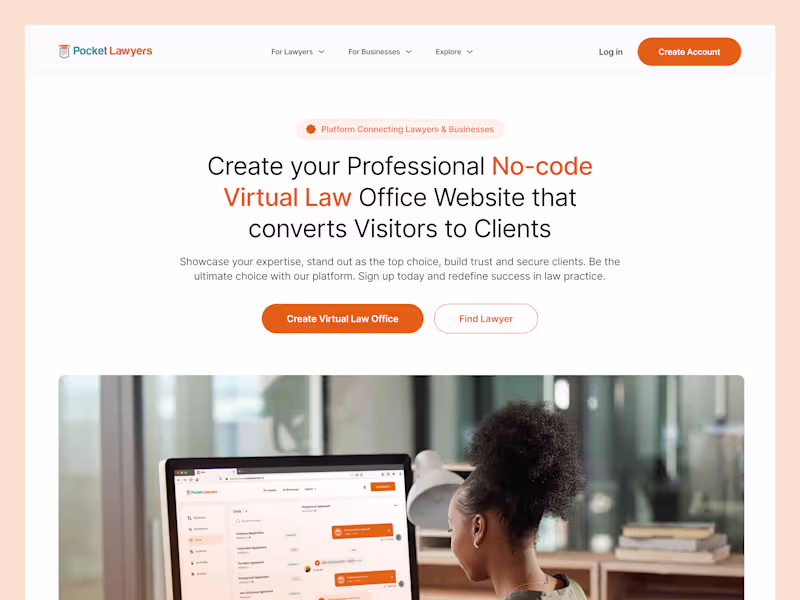 Cover image for PocketLawyers - Legal-Tech Platform Design