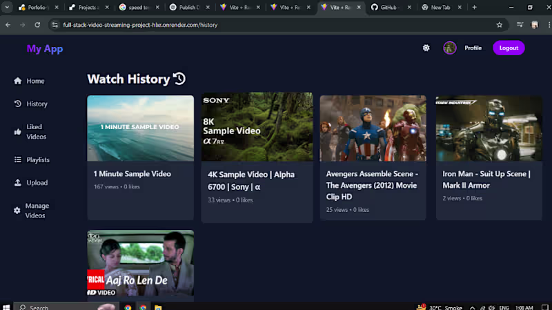 Cover image for Full Stack Streaming App This full stack streaming applicati...