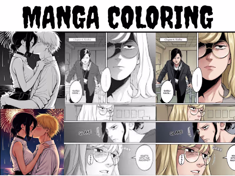 Cover image for MANGA COLORING, COMIC COLORING, LINE