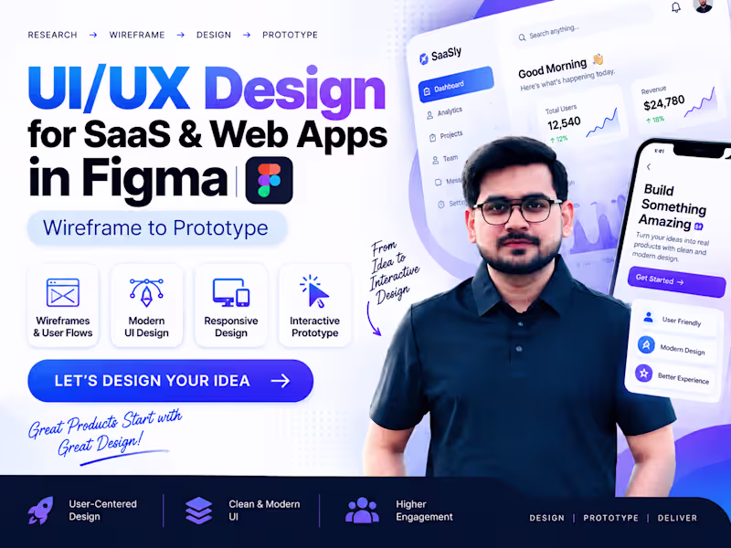 Cover image for UI/UX Design for SaaS & Web Apps in Figma 