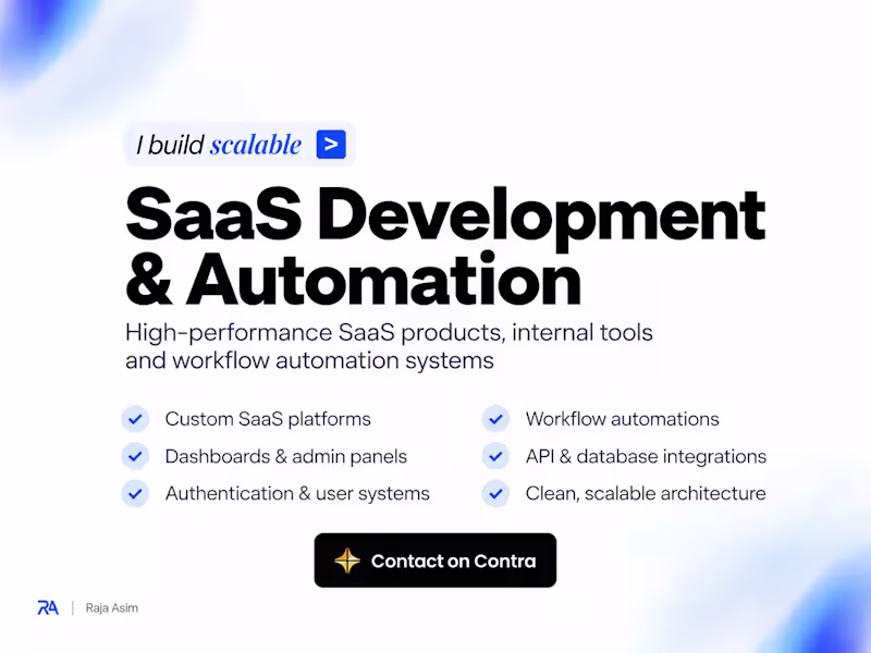 Cover image for SaaS Development & Workflow Automation Solutions