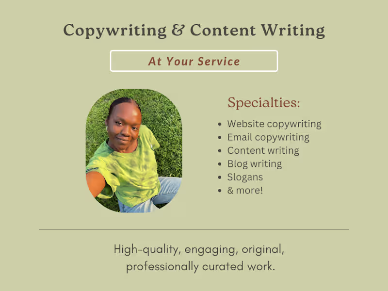 Cover image for Copywriter & Content Writer