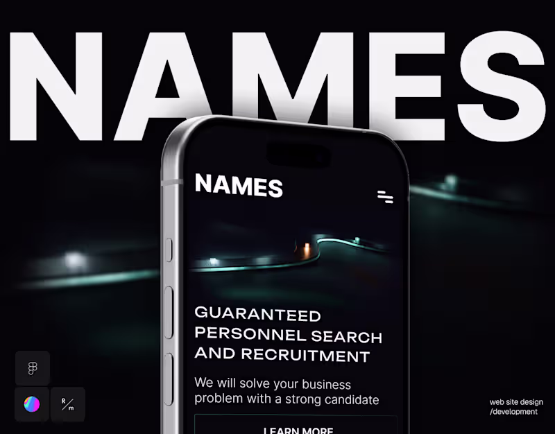 Cover image for NAMES HR | Website for a Recruitment Company | Branding