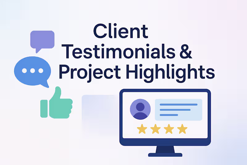 Cover image for Client Testimonials & Project Highlights from Upwork
