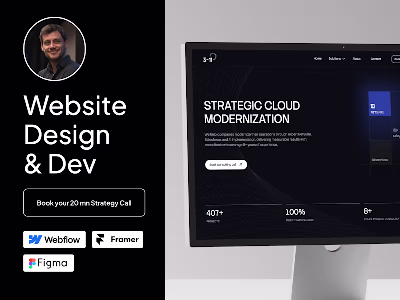 Cover image for Website Design & Development (Framer or Webflow)