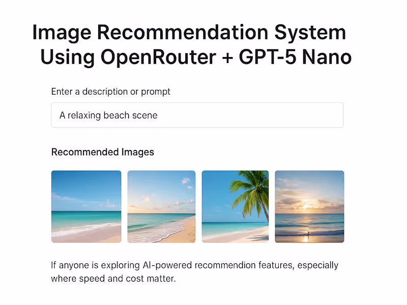 Cover image for 🚀 Just built a lightweight image recommendation system usin...