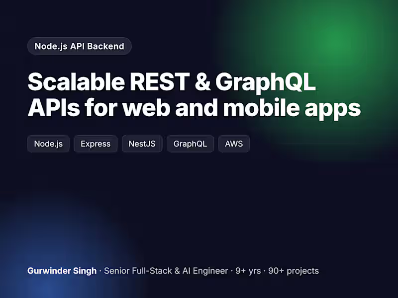 Cover image for Scalable Node.js REST or GraphQL API Backend