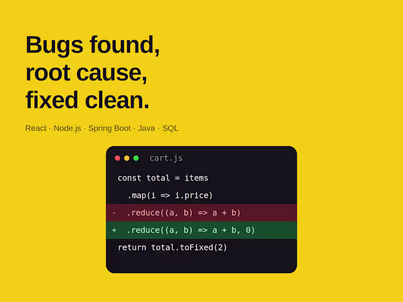 Cover image for I will debug and fix bugs in your web application