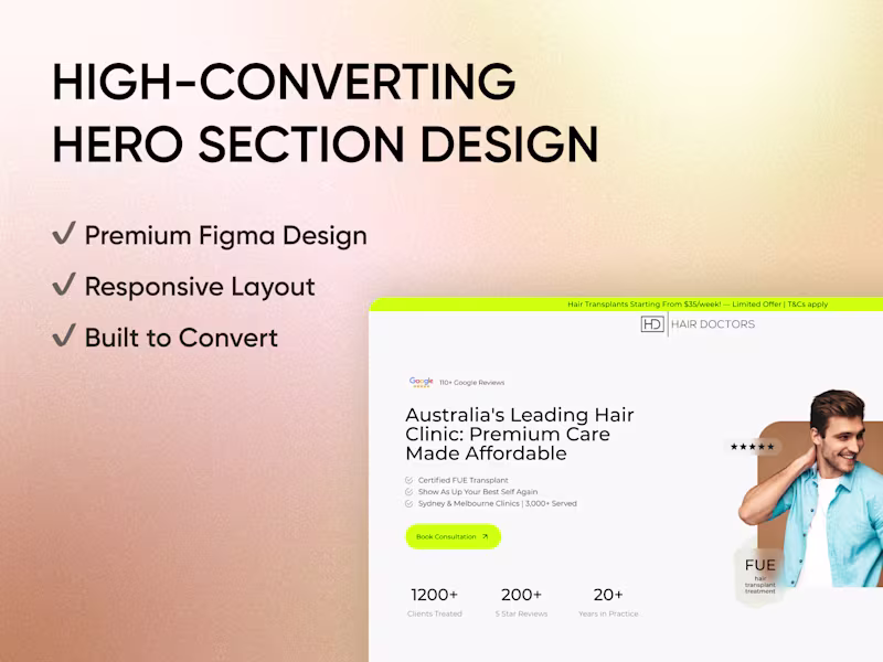 Cover image for A high-converting website hero section design in Figma