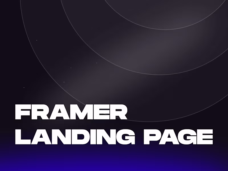 Cover image for Framer Landing Page Design & Development