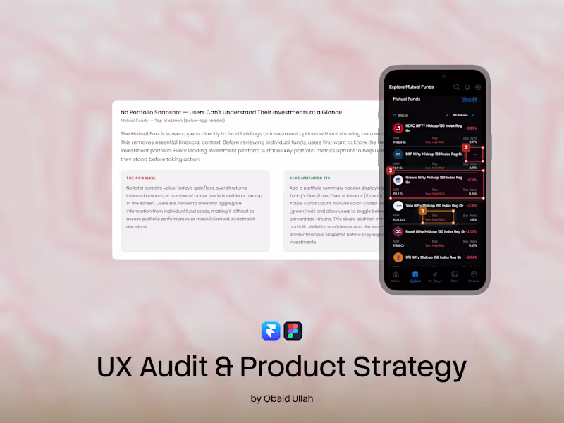 Cover image for UX Audit & Product Strategy