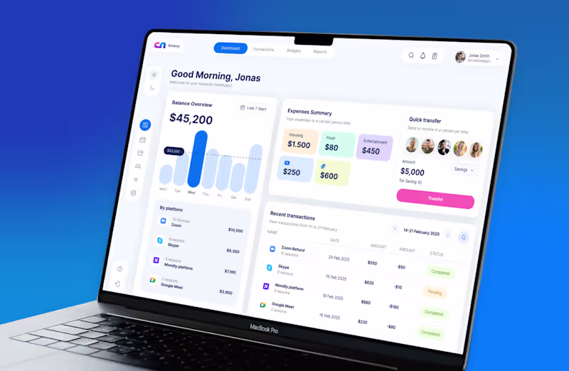 Cover image for SaaS Dashboard & Web App UI Design (Figma)