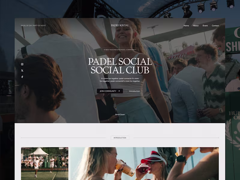 Cover image for Padel Society - Sport/Event Website
