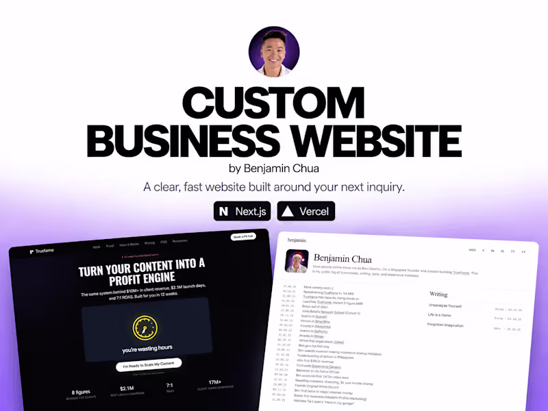 Cover image for Custom Business Website