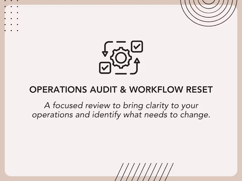 Cover image for Operations Audit & Workflow Reset