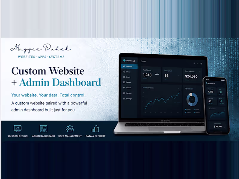 Cover image for Custom Website + Admin Dashboard (Web App) 