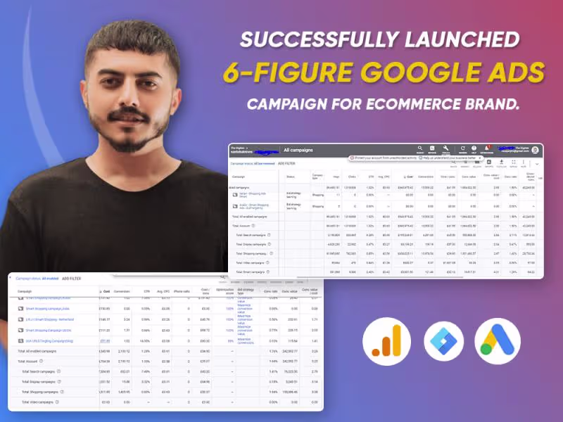 Cover image for
6-Figure Google Ads Success for eCommerce Brand