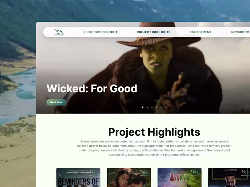 Cover image for GreenerLight — Official NBC Universal Website Design