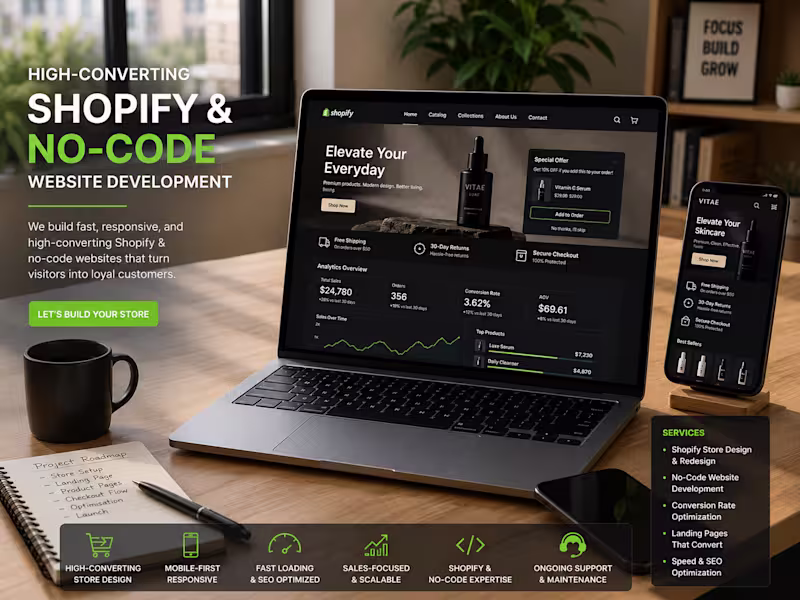 Cover image for Conversion-Focused No-Code Ecommerce Website Development