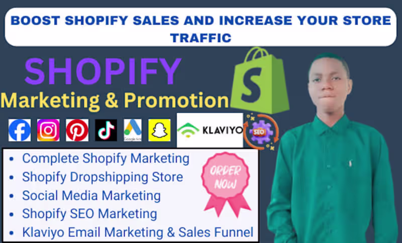 Cover image for I will promote shopify store, shopify marketing,and sales funne…