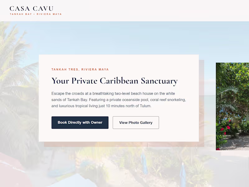 Cover image for Casa Cavu — Luxury Beachfront Vacation Property Showcase