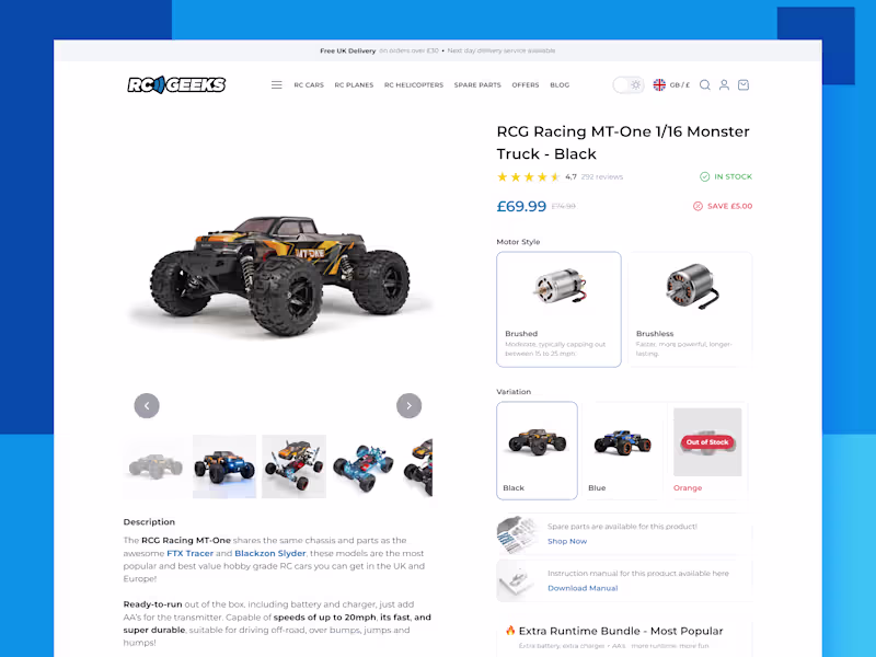 Cover image for RCGeeks: Product Detail Page Redesign