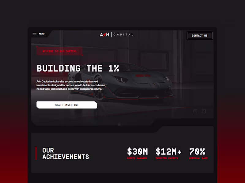 Cover image for Framer Development for Ash Capital