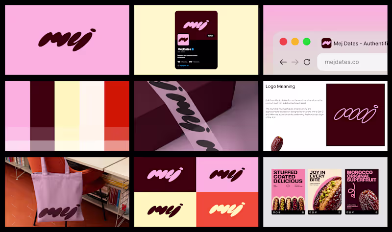 Cover image for Brand identity for MEJ Dates